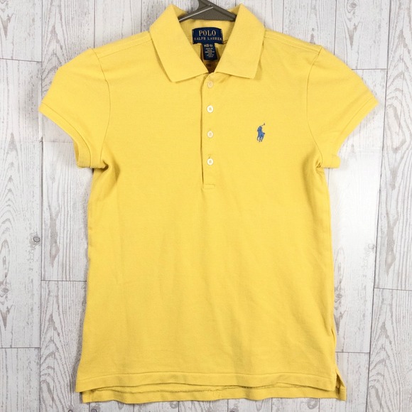 Polo Ralph Lauren Other - Polo Ralph Lauren Girls Polo Shirt Yellow Blue Pony Cotton Size M 8-10 Preppy
